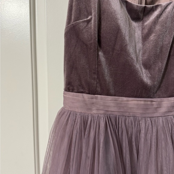 Little Mistress Tall Velvet Top Mini Skater Dress With Tulle Skirt - Picture 7 of 11